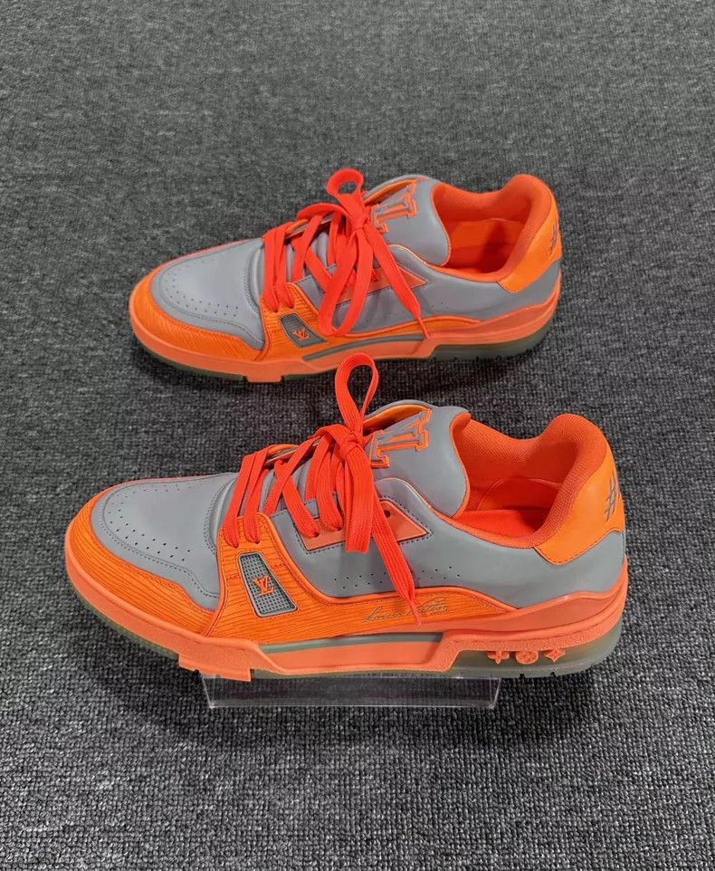 Louis Vuitton Louis Vuitton Orange and Gray Trainer Shoes Size US 9 / EU 42 - 3 Thumbnail