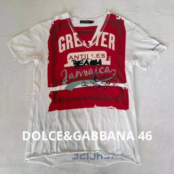Dolce & Gabbana Dolce Gabbana Short Sleeve V-Neck T-Shirt Size US L / EU 52-54 / 3 - 4 Thumbnail