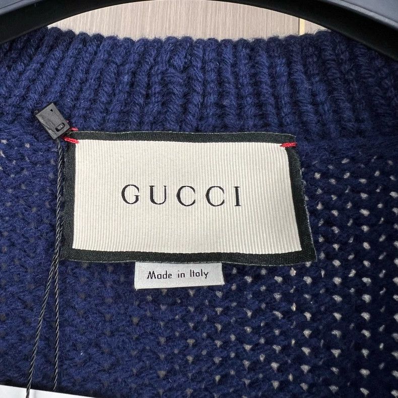 Gucci Gucci Navy Blue Knit Cardigan with Stripes-yf Size US XXL / EU 58 / 5 - 6 Thumbnail
