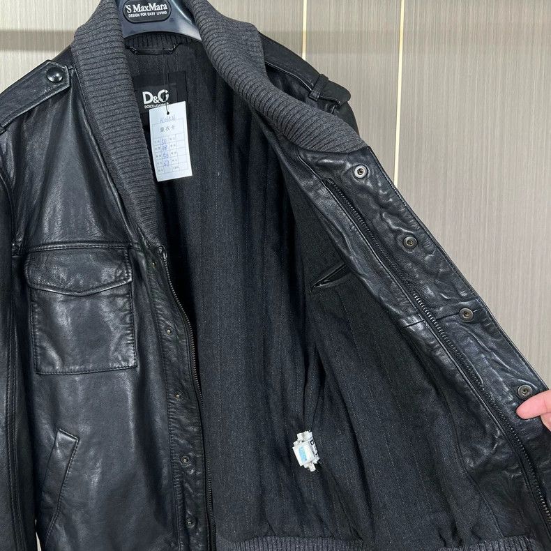 Dolce & Gabbana Dolce&Gabbana Black Leather Jacket-yf Size US L / EU 52-54 / 3 - 5 Thumbnail