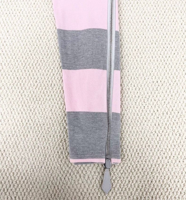 Burberry Burberry Pink Gray Striped Half-Zip Polo-yf Size US L / EU 52-54 / 3 - 6 Thumbnail