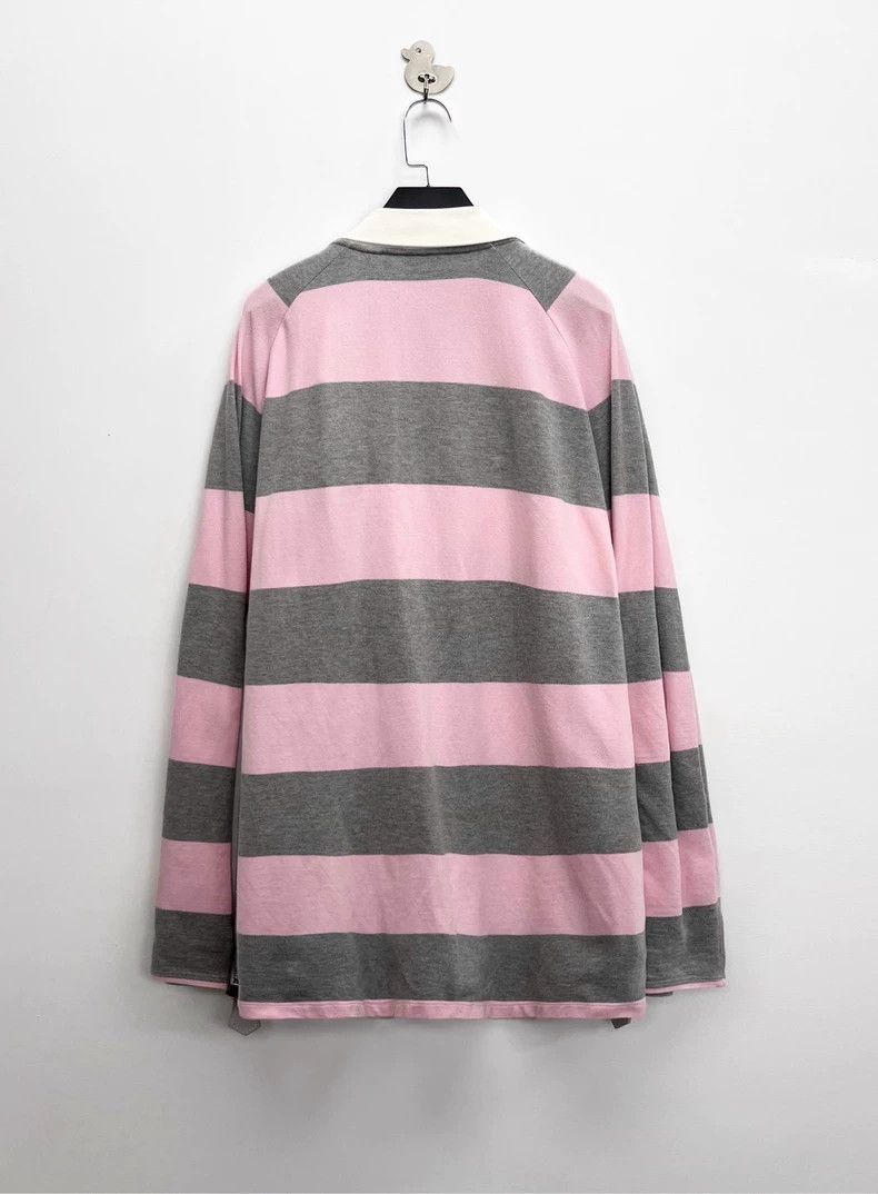 Burberry Burberry Pink Gray Striped Half-Zip Polo-yf Size US L / EU 52-54 / 3 - 2 Thumbnail