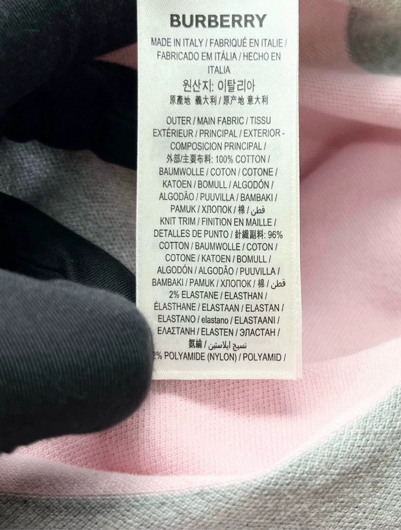 Burberry Burberry Pink Gray Striped Half-Zip Polo-yf Size US L / EU 52-54 / 3 - 4 Thumbnail