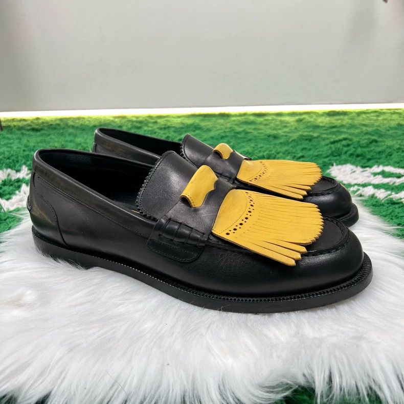 Burberry Burberry Fringed Loafers in Black and Yellow-yf Size US 10 / EU 43 - 4 Thumbnail