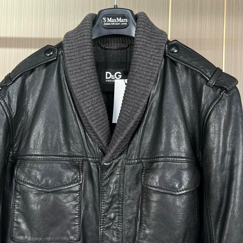 Dolce & Gabbana Dolce&Gabbana Black Shearling Leather Jacket-yf Size US L / EU 52-54 / 3 - 3 Thumbnail