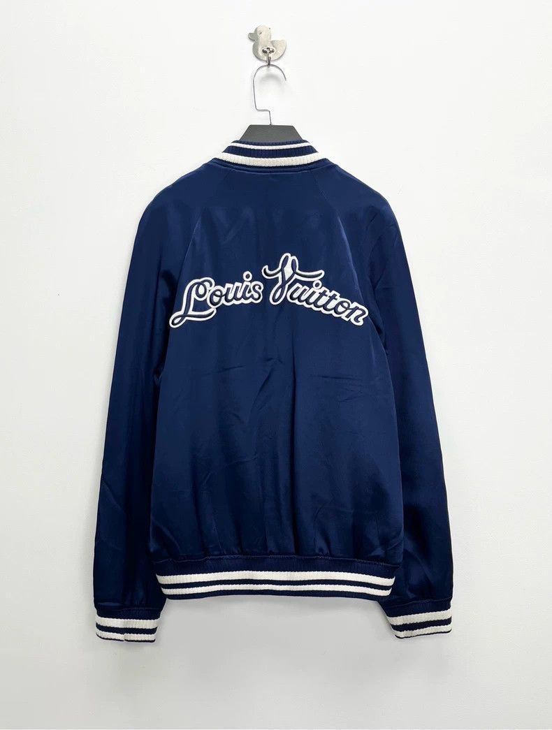 Louis Vuitton Louis Vuitton Blue Embroidered Baseball Jacket-yf Size US L / EU 52-54 / 3 - 2 Thumbnail