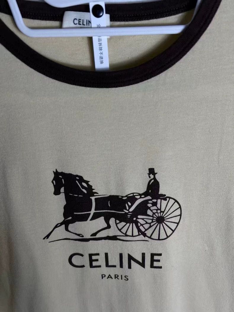 Celine Celine Yellow Short Sleeve Letter T-Shirt-yf Size US S / EU 44-46 / 1 - 2 Thumbnail