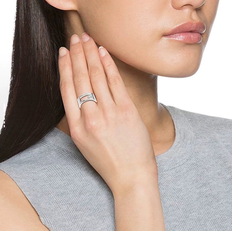 Gucci Gucci Square G Hollow Ring Silver-yf Size ONE SIZE - 6 Thumbnail