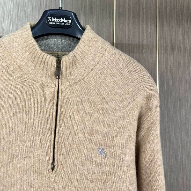 Burberry Burberry Half-Zip Embroidered Wool Sweater-yf Size US M / EU 48-50 / 2 - 3 Thumbnail