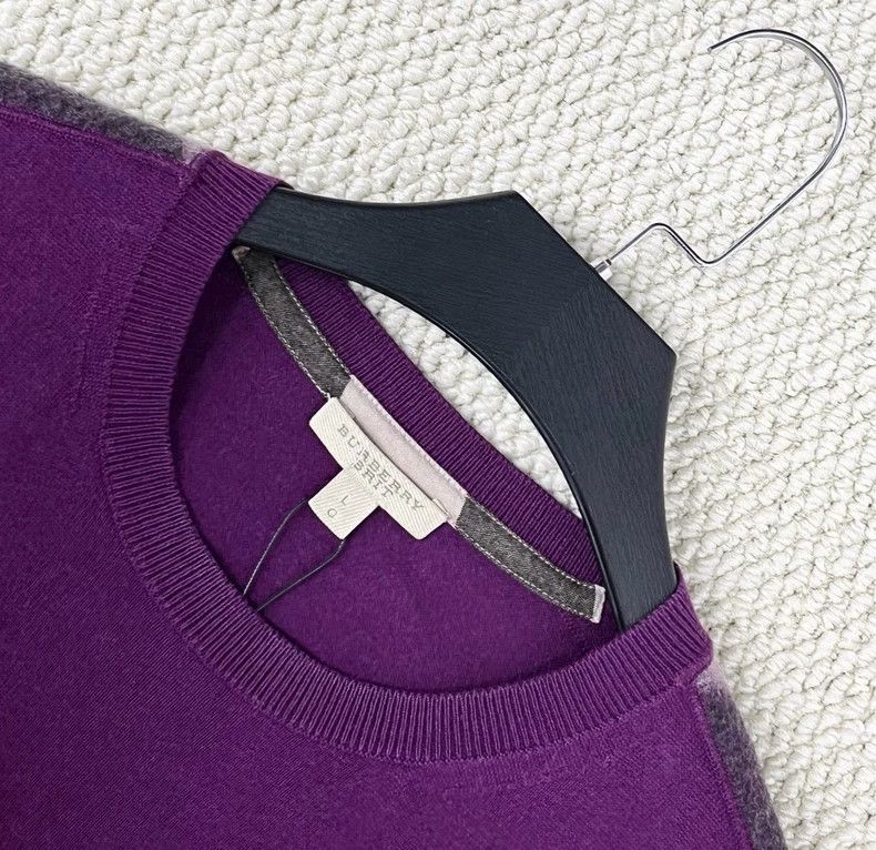 Burberry Burberry Purple Cashmere Knit Sweater-yf Size US L / EU 52-54 / 3 - 3 Thumbnail