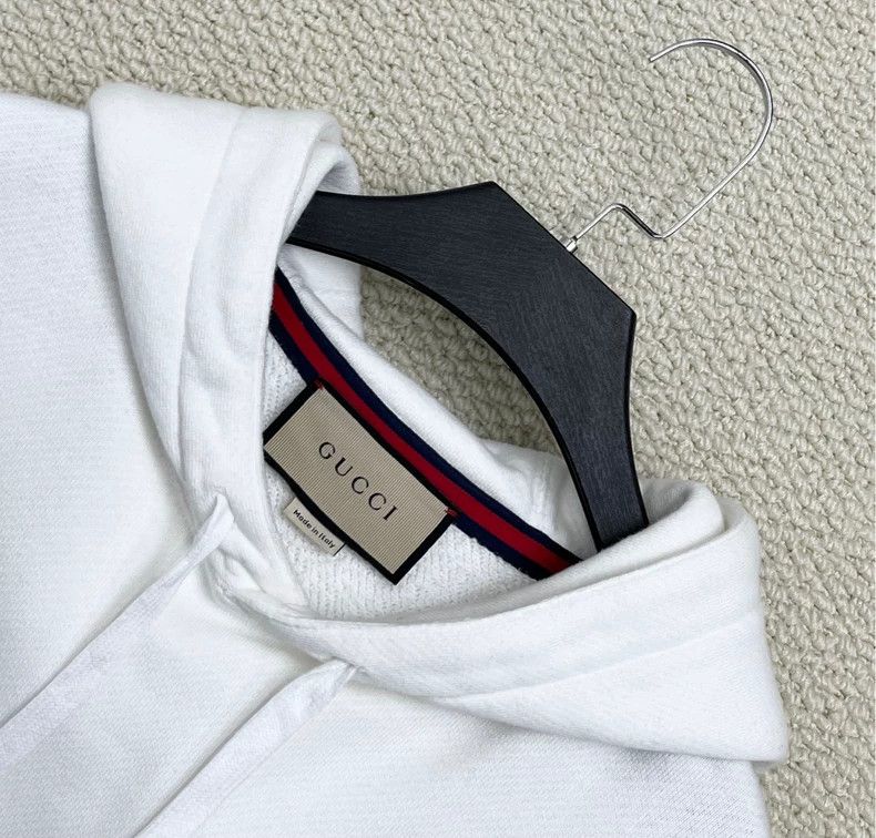 Gucci Gucci Embroidered Logo White Hoodie-yf Size US L / EU 52-54 / 3 - 2 Thumbnail