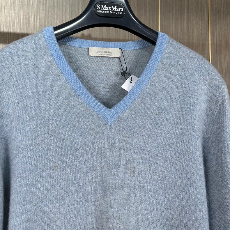 Ermenegildo Zegna Zegna Cashmere Knitwear in Misty Blue-yf Size US XS / EU 42 / 0 - 3 Thumbnail