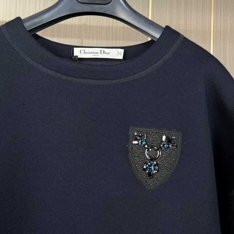 Dior Dior Logo Beaded Wool Short Sleeve Top-yf Size US M / EU 48-50 / 2 - 3 Thumbnail