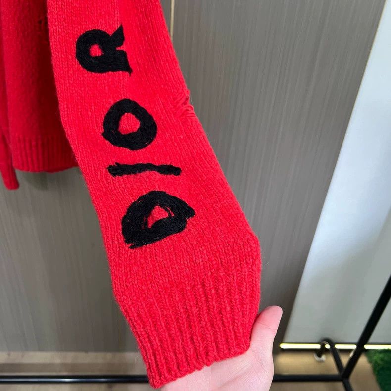 Dior Dior Embroidered Dinosaur Red Sweater-yf Size US L / EU 52-54 / 3 - 5 Thumbnail