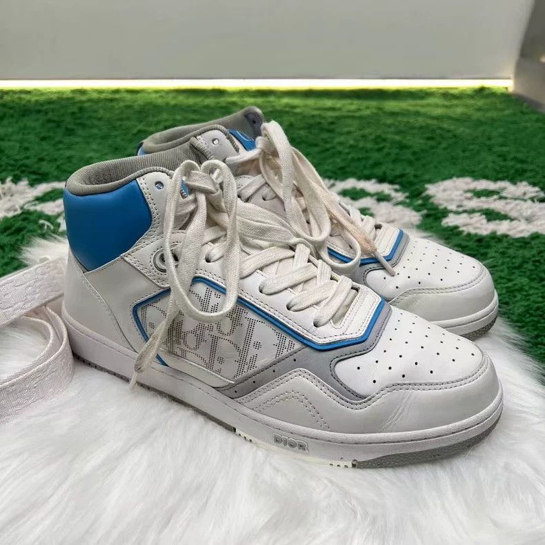 Dior Dior B27 High-Top Sneakers White Blue-yf Size US 9 / EU 42 - 4 Thumbnail