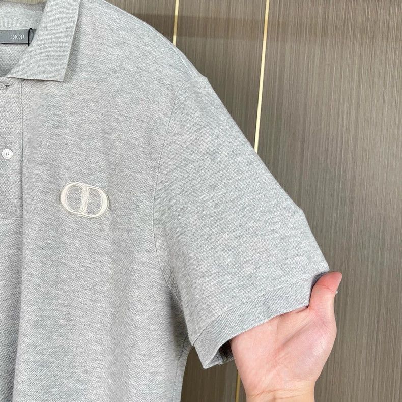 Dior Dior Gray Embroidered CD Letter Polo Shirt-yf Size US XXL / EU 58 / 5 - 4 Thumbnail