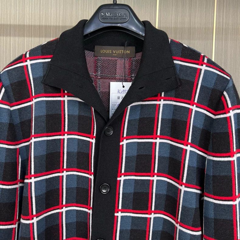 Louis Vuitton Louis Vuitton Logo Wool Cardigan in Plaid-yf Size US XS / EU 42 / 0 - 5 Thumbnail