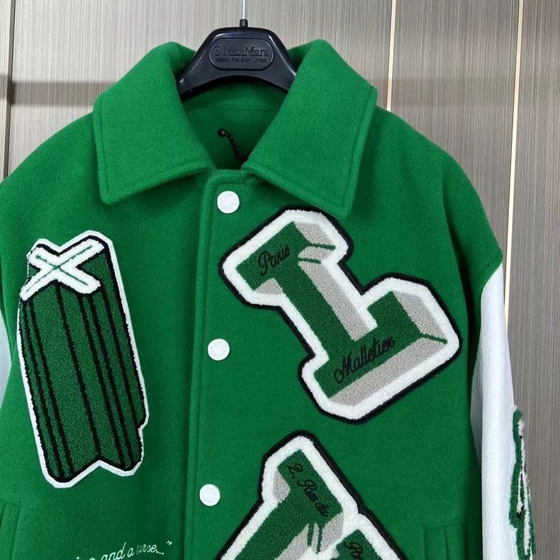 Louis Vuitton Louis Vuitton Embroidered Green Baseball Jacket-yf Size US M / EU 48-50 / 2 - 3 Thumbnail