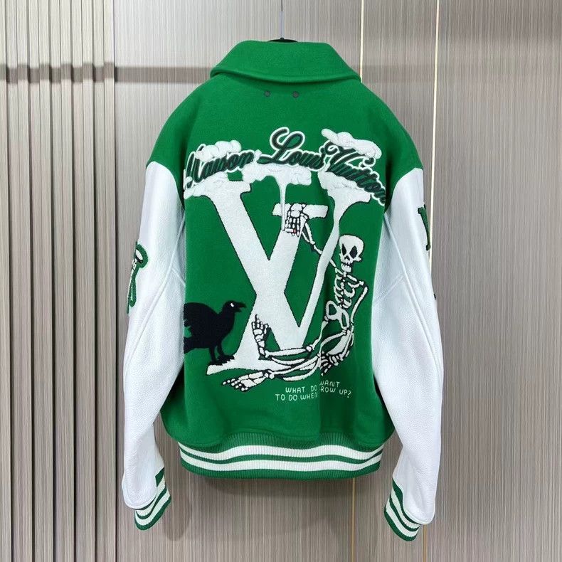 Louis Vuitton Louis Vuitton Embroidered Green Baseball Jacket-yf Size US M / EU 48-50 / 2 - 2 Thumbnail
