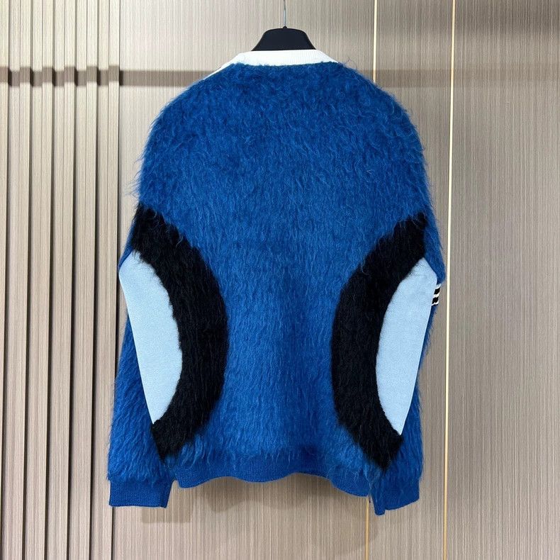 Louis Vuitton Louis Vuitton Blue Mohair Split Sweater-yf Size US M / EU 48-50 / 2 - 2 Thumbnail