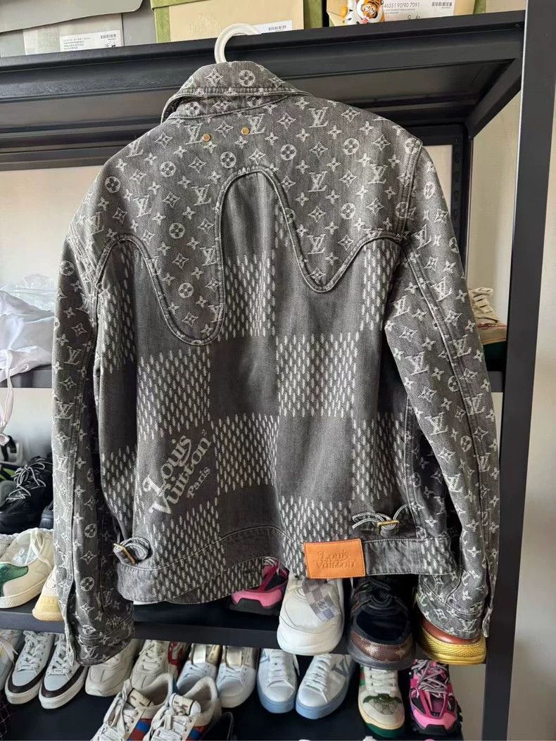Louis Vuitton Gray Denim Jacket with Logo Patterns-yf Size US M / EU 48-50 / 2 - 2 Thumbnail