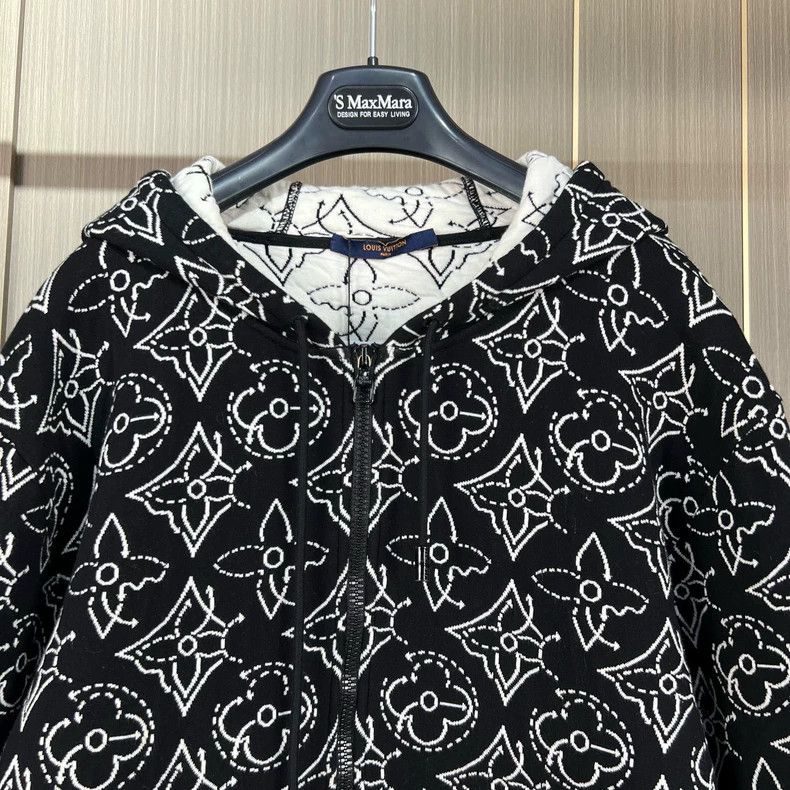 Louis Vuitton Louis Vuitton Black and White Knit Zip Jacket-yf Size US L / EU 52-54 / 3 - 3 Thumbnail