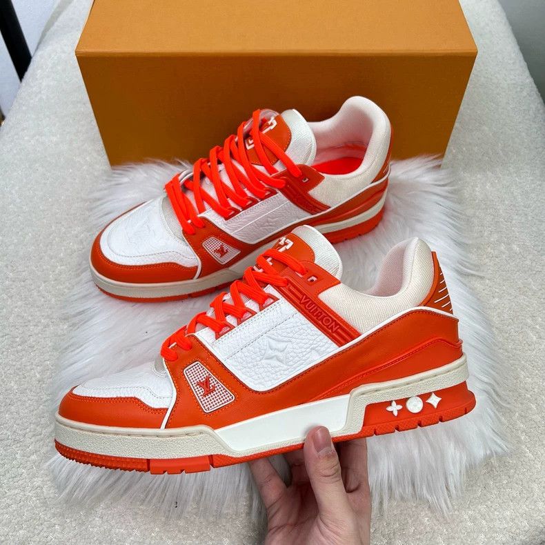 Louis Vuitton Louis Vuitton White Orange Trainer Sneakers-yf Size US 7 / EU 40 - 2 Thumbnail
