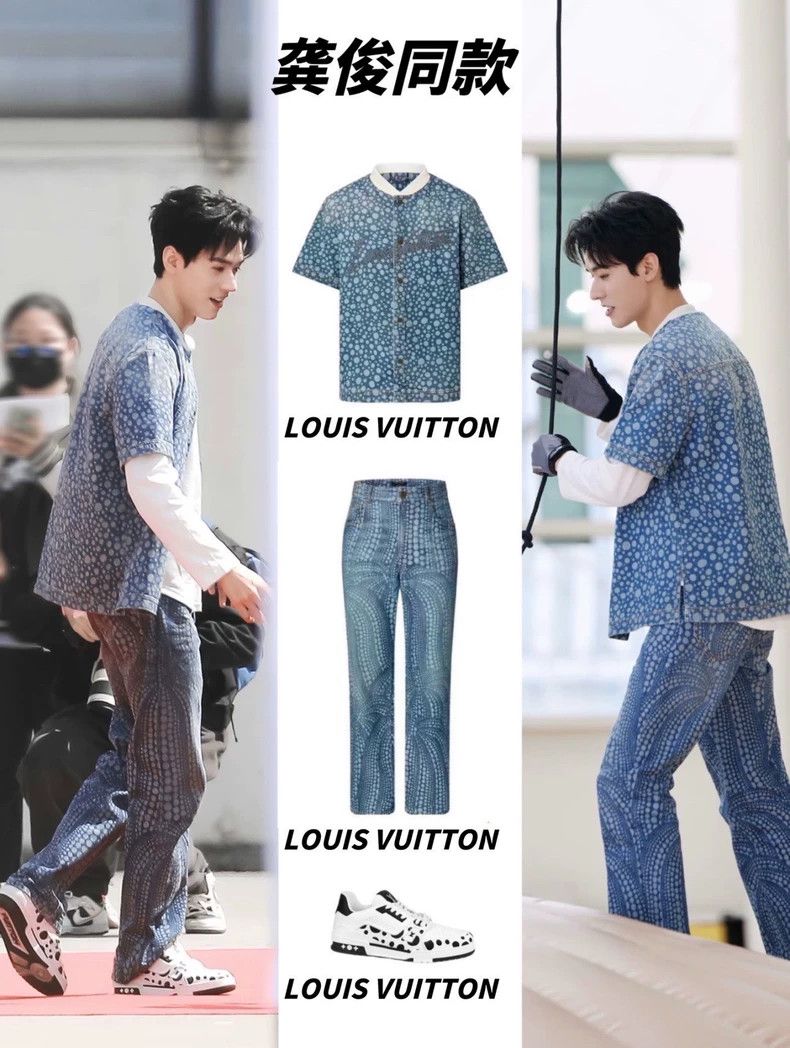 Louis Vuitton Louis Vuitton Yayoi Kusama Blue Denim Shirt-yf Size US S / EU 44-46 / 1 - 6 Thumbnail