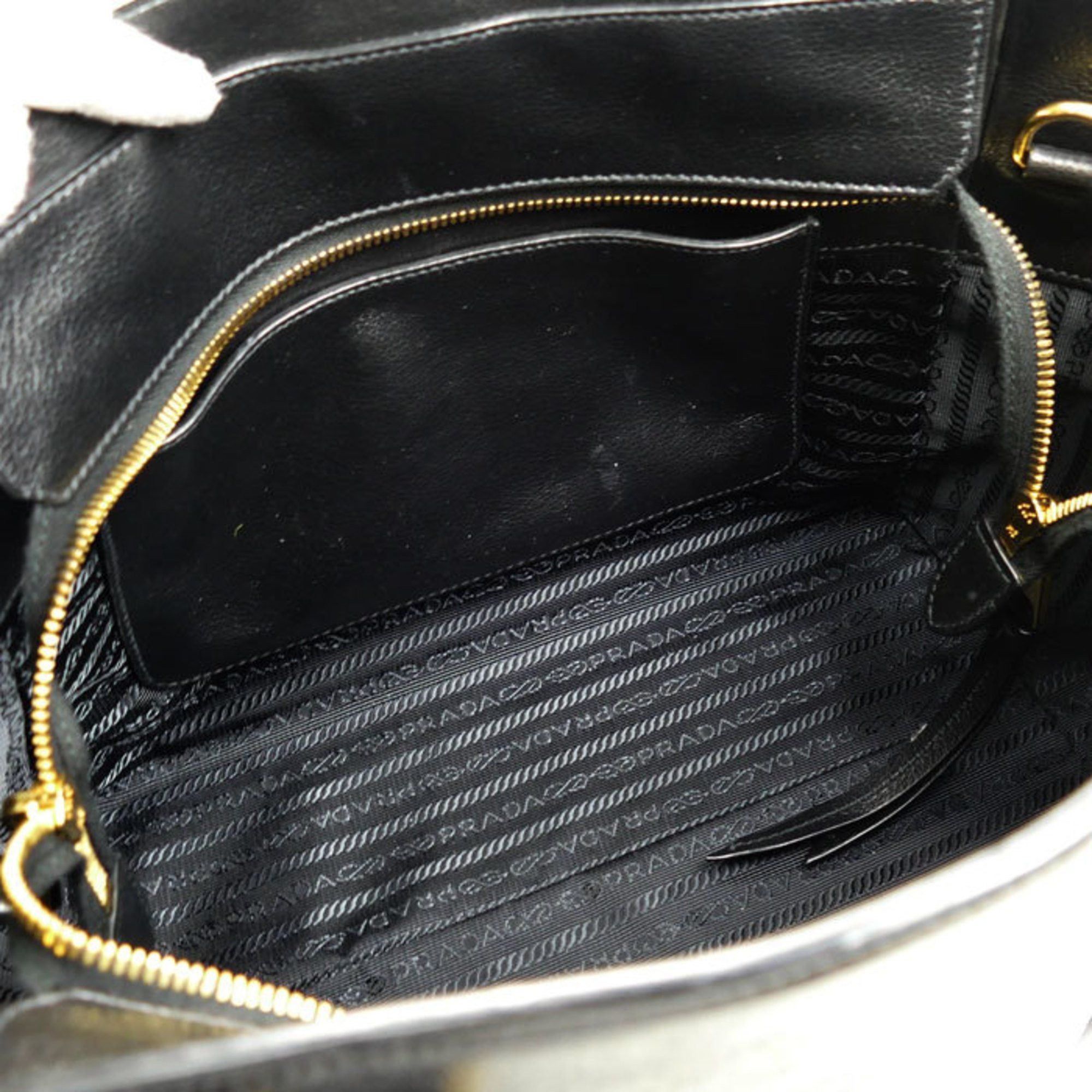 Prada Prada 2-Way Shoulder Bag Black 1BG227 Women's Size ONE SIZE - 5 Thumbnail