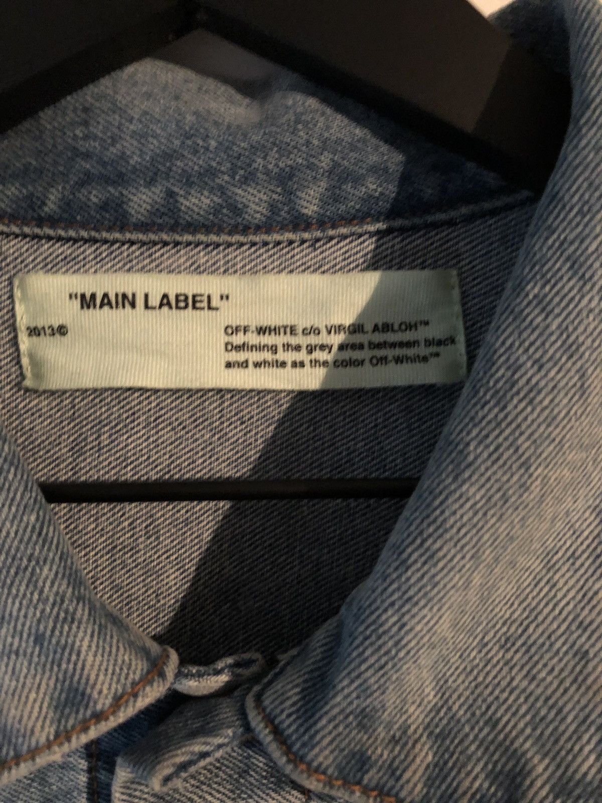 Off White Embroidered Rose Denim Jacket Grailed