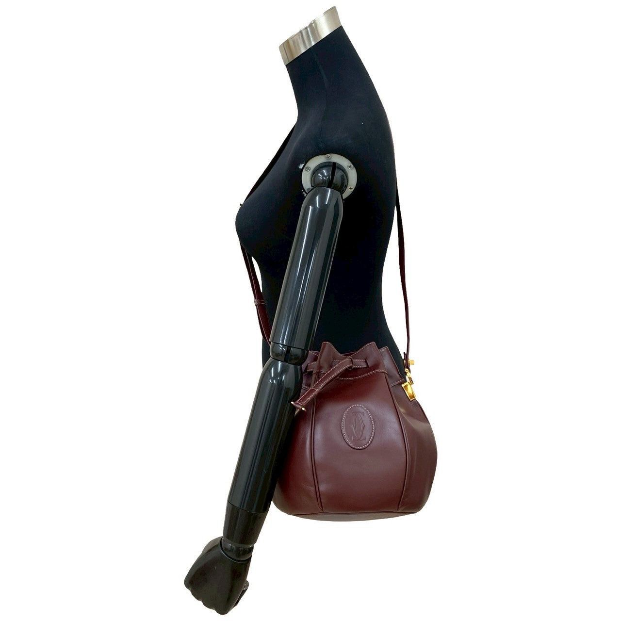 Cartier Cartier Shoulder Bag Red Leather Size ONE SIZE - 2 Thumbnail