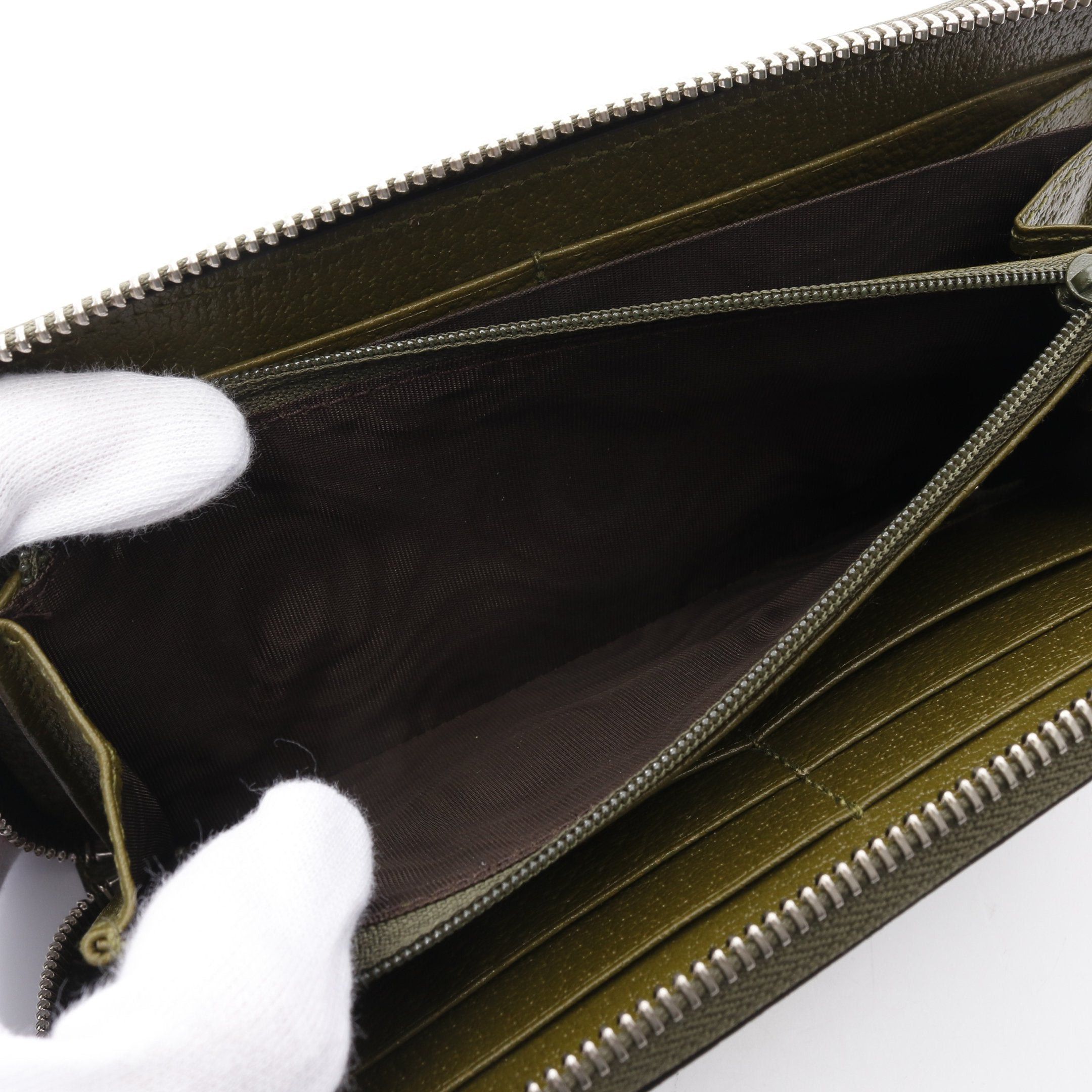 Gucci Gucci Off The Grid Gg Canvas Round Zipper Long Wallet Leather Khaki Green Size ONE SIZE - 5 Thumbnail