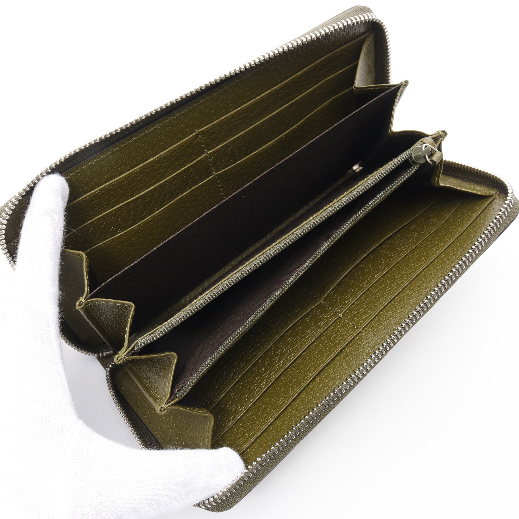 Gucci Gucci Off The Grid Gg Canvas Round Zipper Long Wallet Leather Khaki Green Size ONE SIZE - 3 Thumbnail
