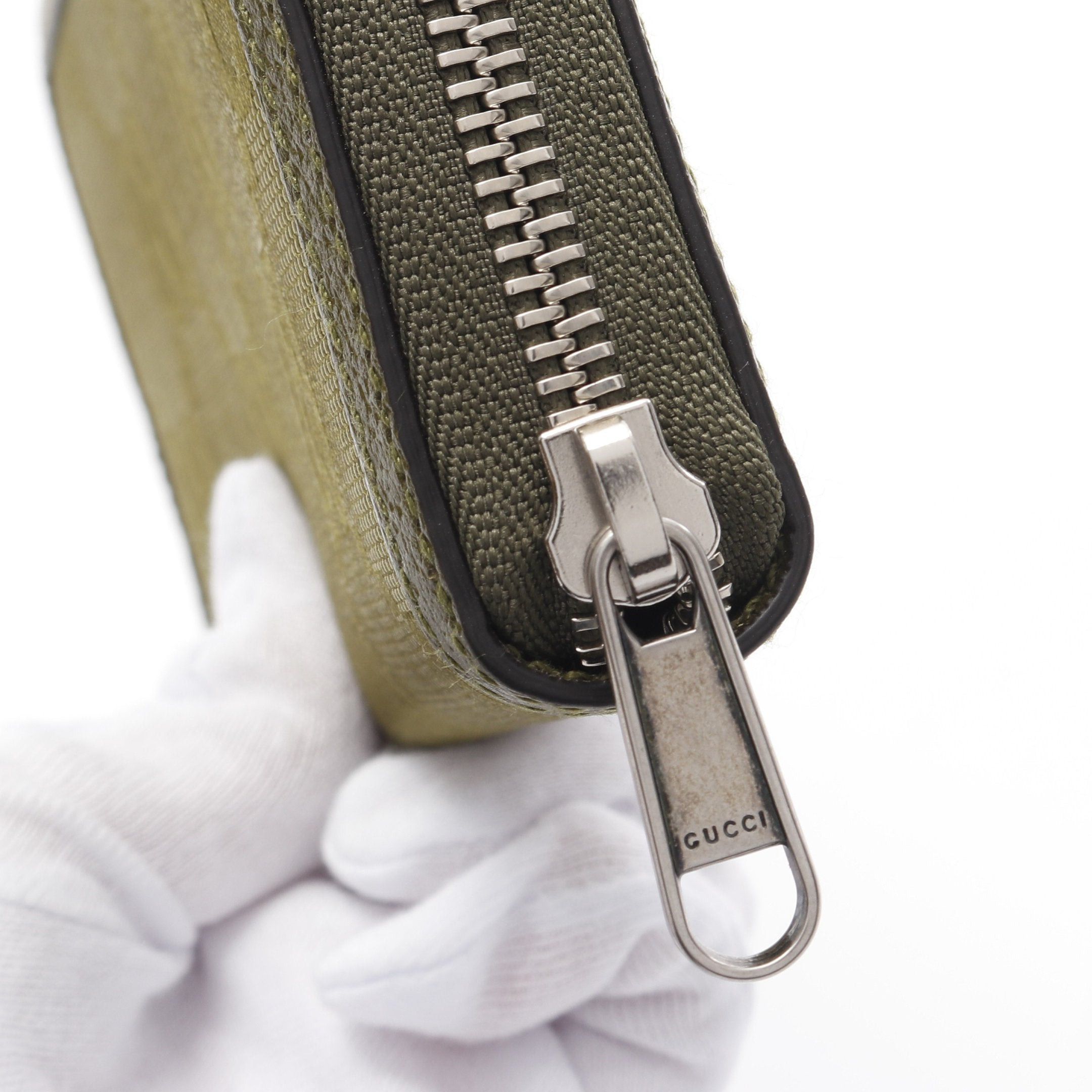Gucci Gucci Off The Grid Gg Canvas Round Zipper Long Wallet Leather Khaki Green Size ONE SIZE - 6 Thumbnail