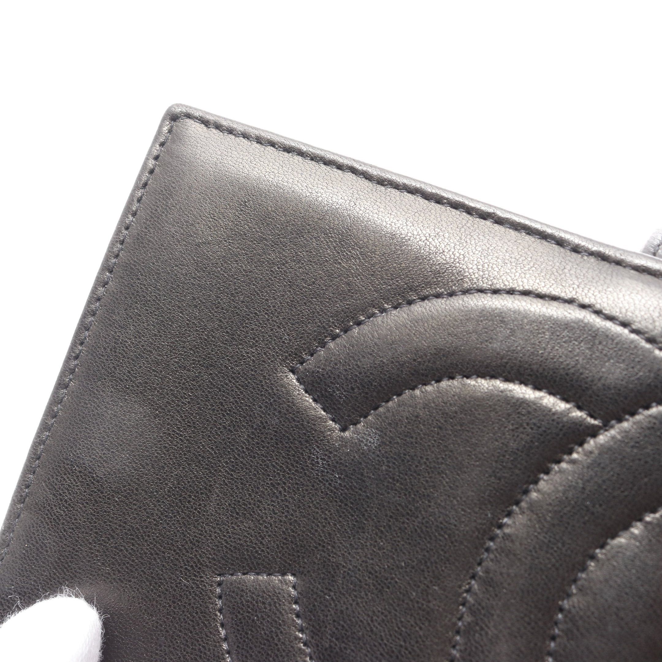 Chanel Chanel Coco Mark Bi-Fold Long Wallet Lambskin Black Gold Hardware Size ONE SIZE - 10 Thumbnail