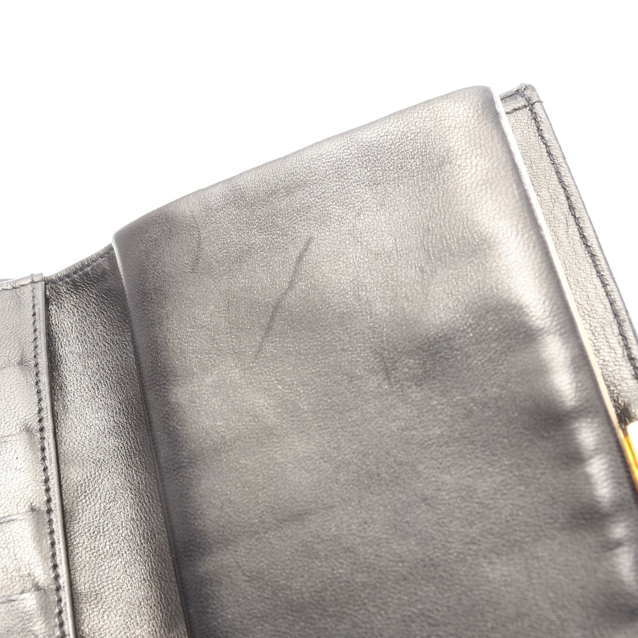 Chanel Chanel Coco Mark Bi-Fold Long Wallet Lambskin Black Gold Hardware Size ONE SIZE - 8 Thumbnail