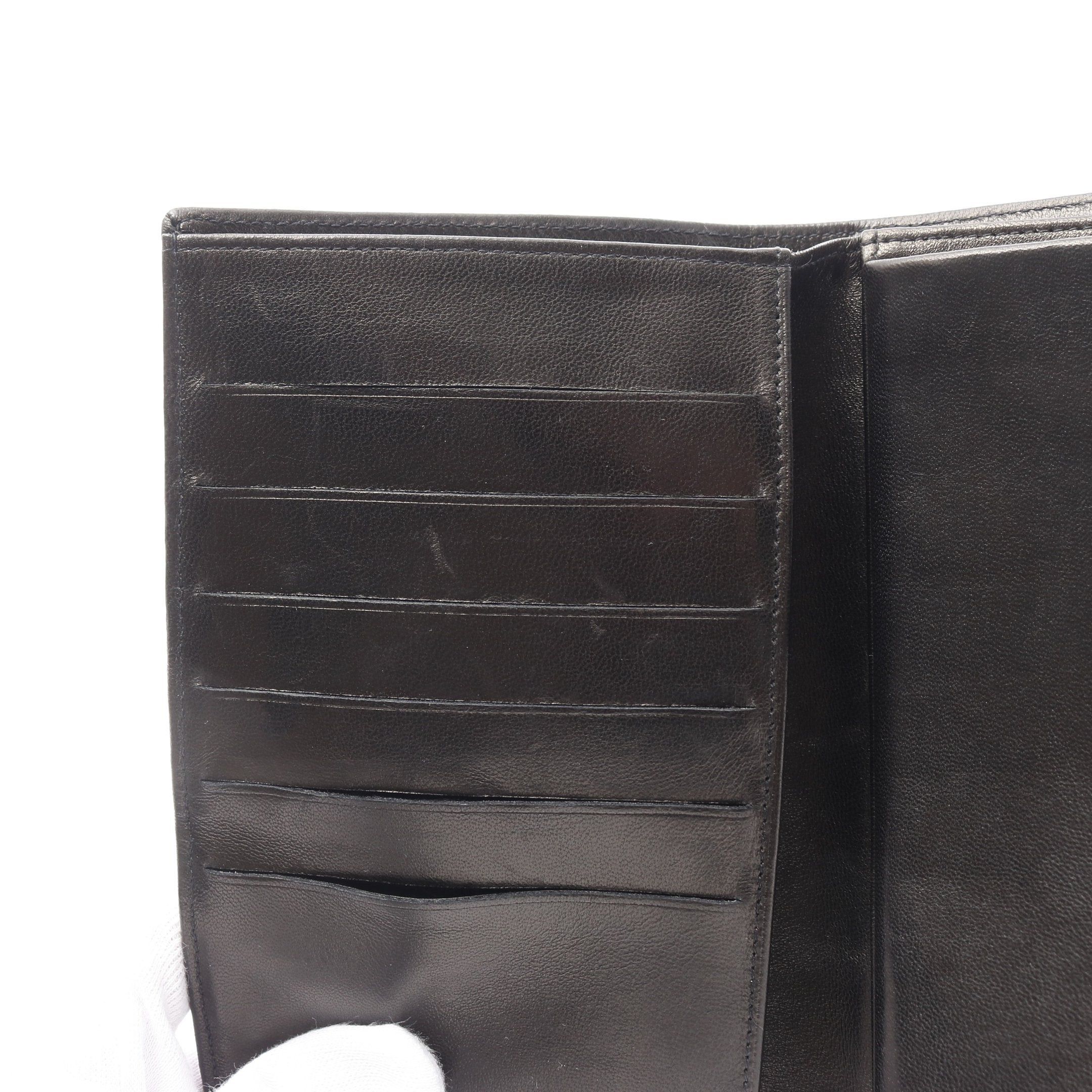 Chanel Chanel Coco Mark Bi-Fold Long Wallet Lambskin Black Gold Hardware Size ONE SIZE - 6 Thumbnail