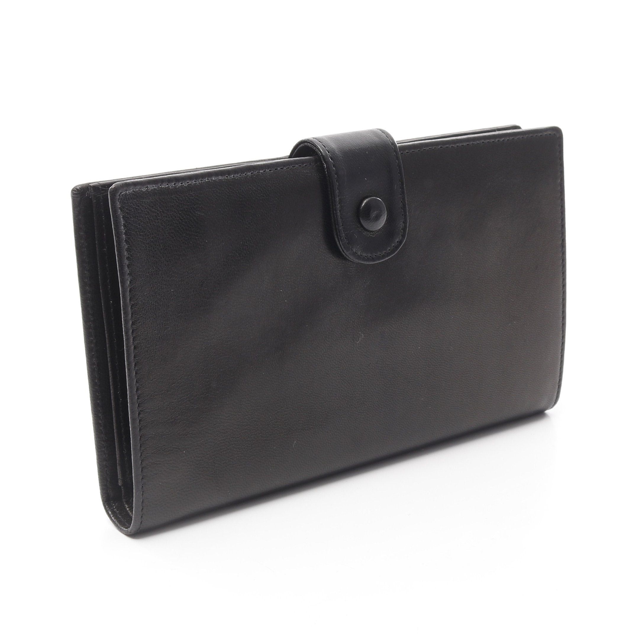 Chanel Chanel Coco Mark Bi-Fold Long Wallet Lambskin Black Gold Hardware Size ONE SIZE - 2 Thumbnail