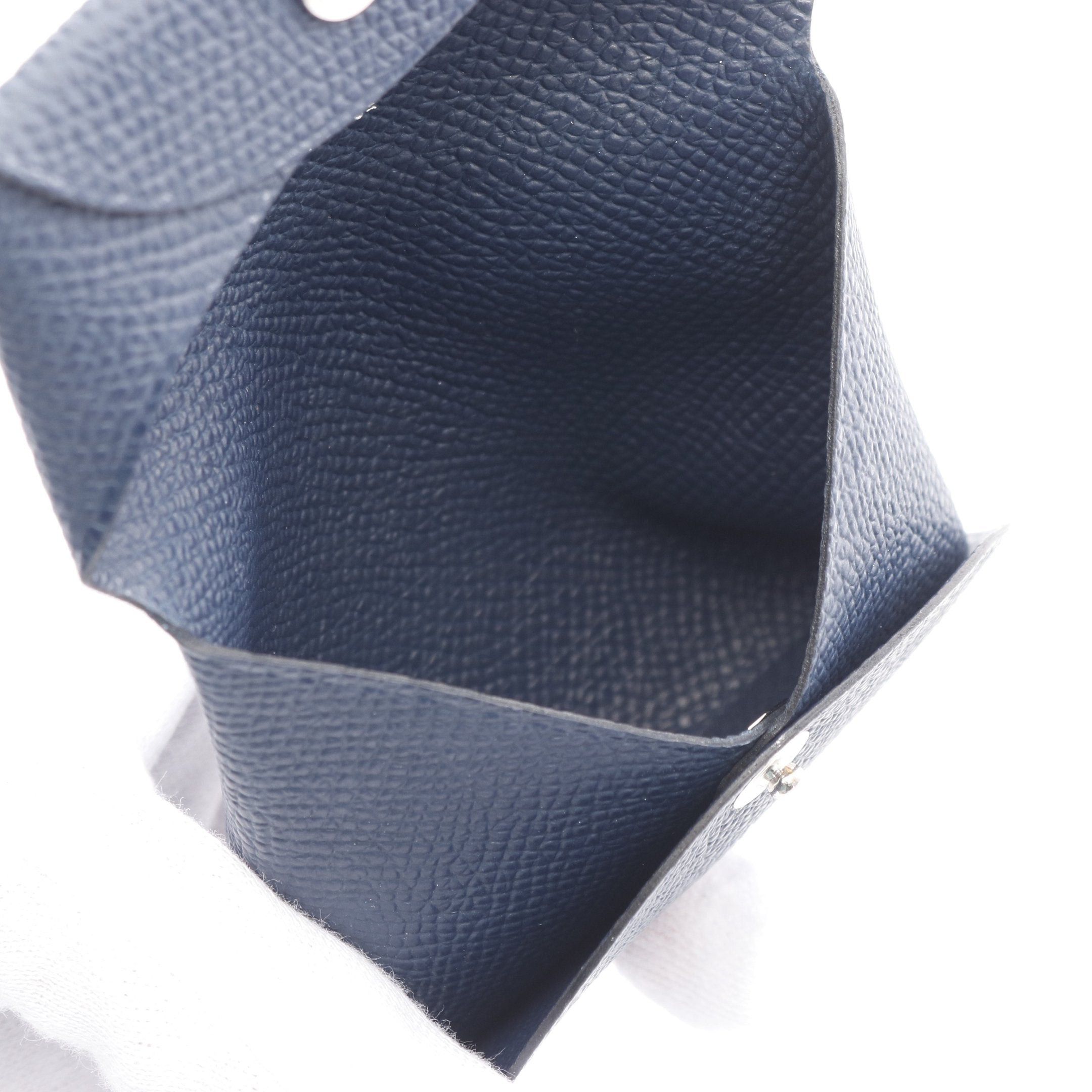 Hermes Hermes Bastia Bleu Nui Coin Purse Veau Epsom Dark Navy Silver Hardware Double Engraved Size ONE SIZE - 6 Thumbnail