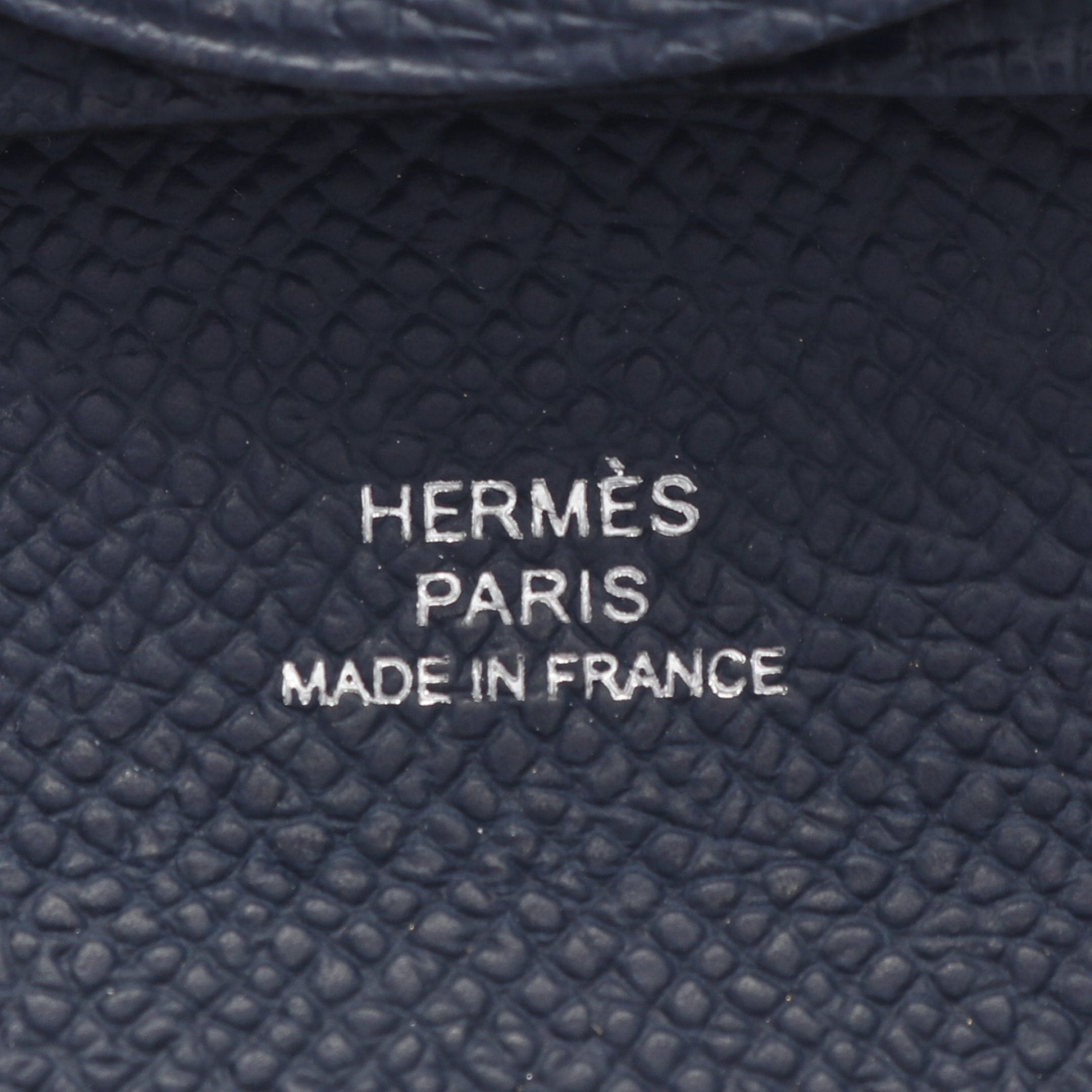 Hermes Hermes Bastia Bleu Nui Coin Purse Veau Epsom Dark Navy Silver Hardware Double Engraved Size ONE SIZE - 4 Thumbnail