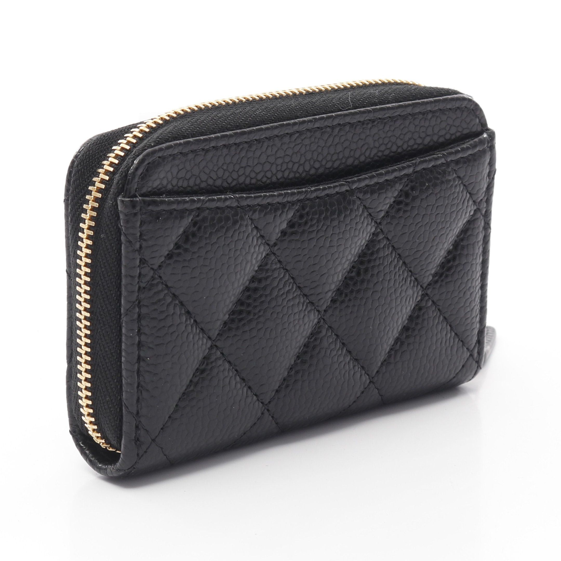 Chanel Chanel Classic Zip Coin Purse Matelasse Caviar Skin Black Gold Hardware Size ONE SIZE - 2 Thumbnail