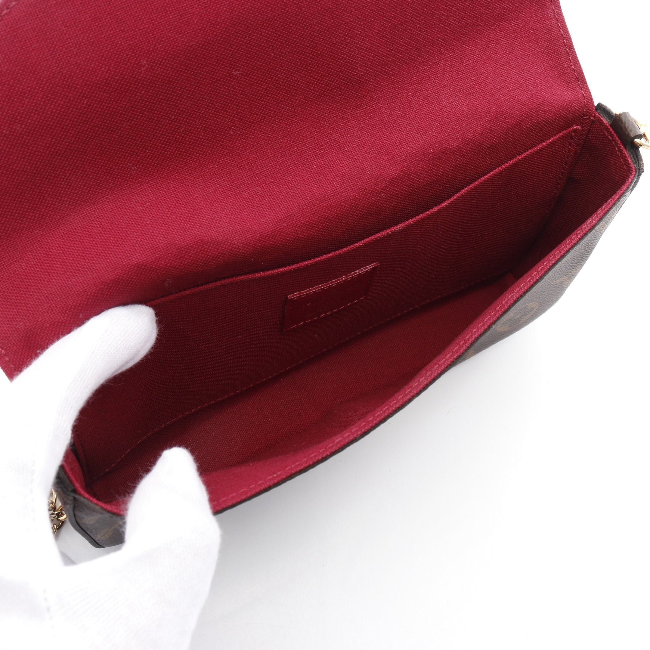 Louis Vuitton Louis Vuitton Pochette Felicie Monogram Fuchsia Chain Shoulder Bag Brown Size ONE SIZE - 3 Thumbnail