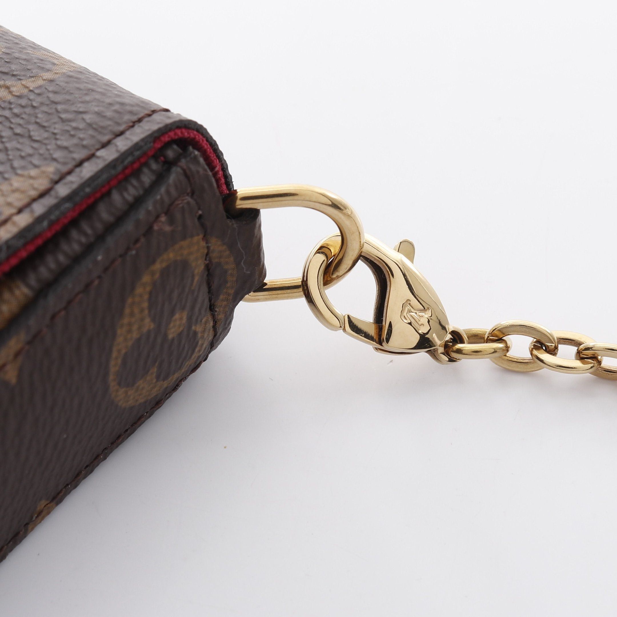 Louis Vuitton Louis Vuitton Pochette Felicie Monogram Fuchsia Chain Shoulder Bag Brown Size ONE SIZE - 9 Thumbnail