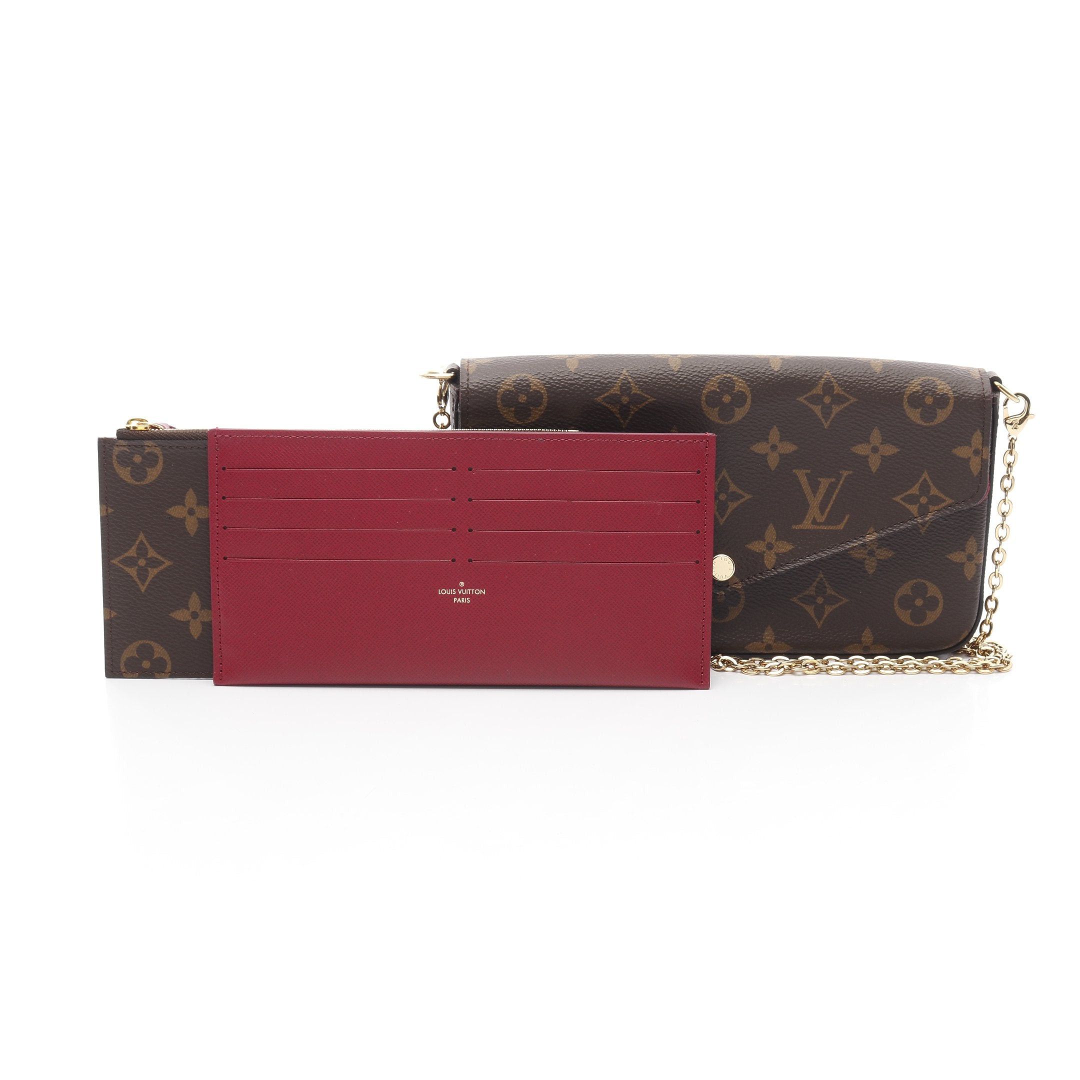 Louis Vuitton Louis Vuitton Pochette Felicie Monogram Fuchsia Chain Shoulder Bag Brown Size ONE SIZE - 6 Thumbnail