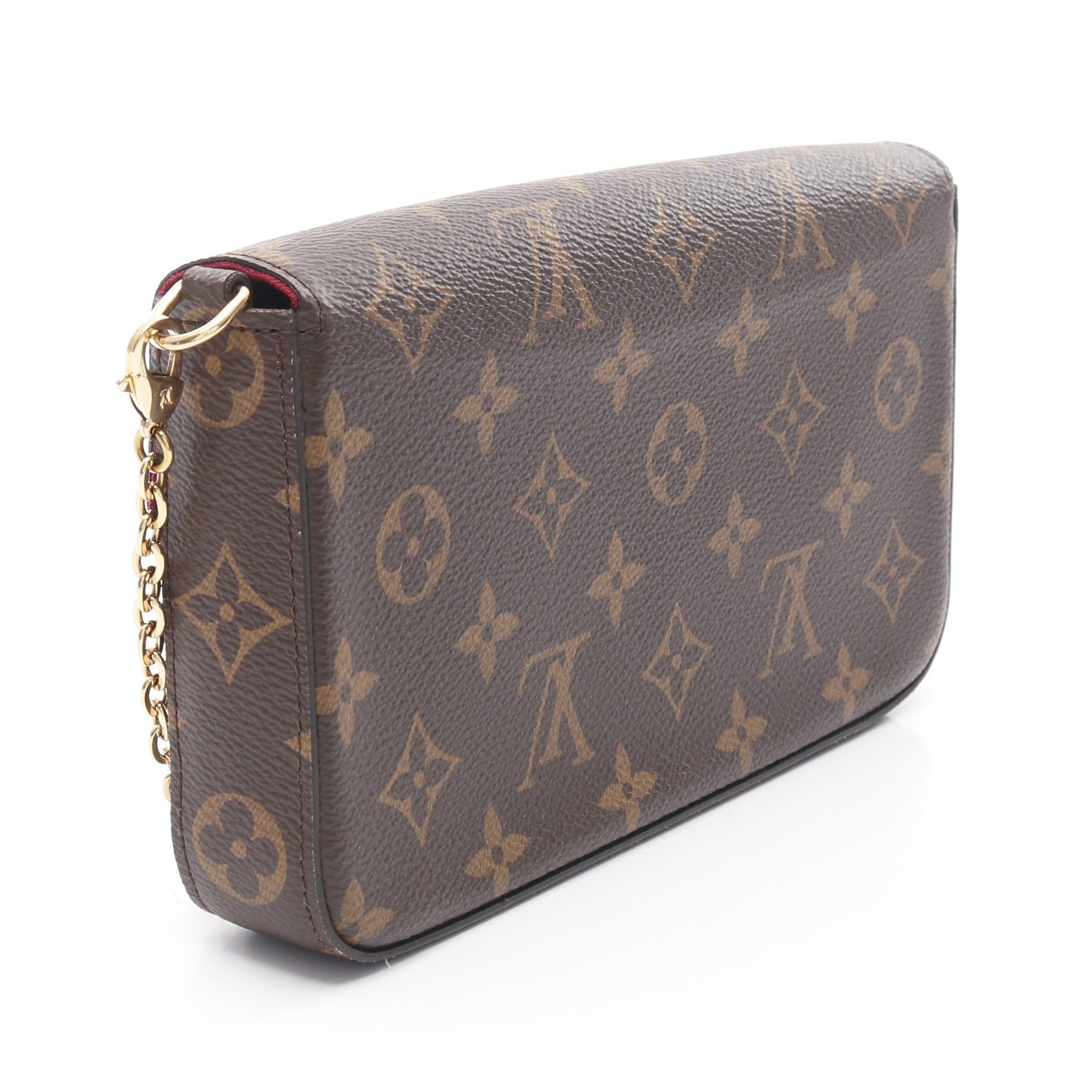 Louis Vuitton Louis Vuitton Pochette Felicie Monogram Fuchsia Chain Shoulder Bag Brown Size ONE SIZE - 2 Thumbnail