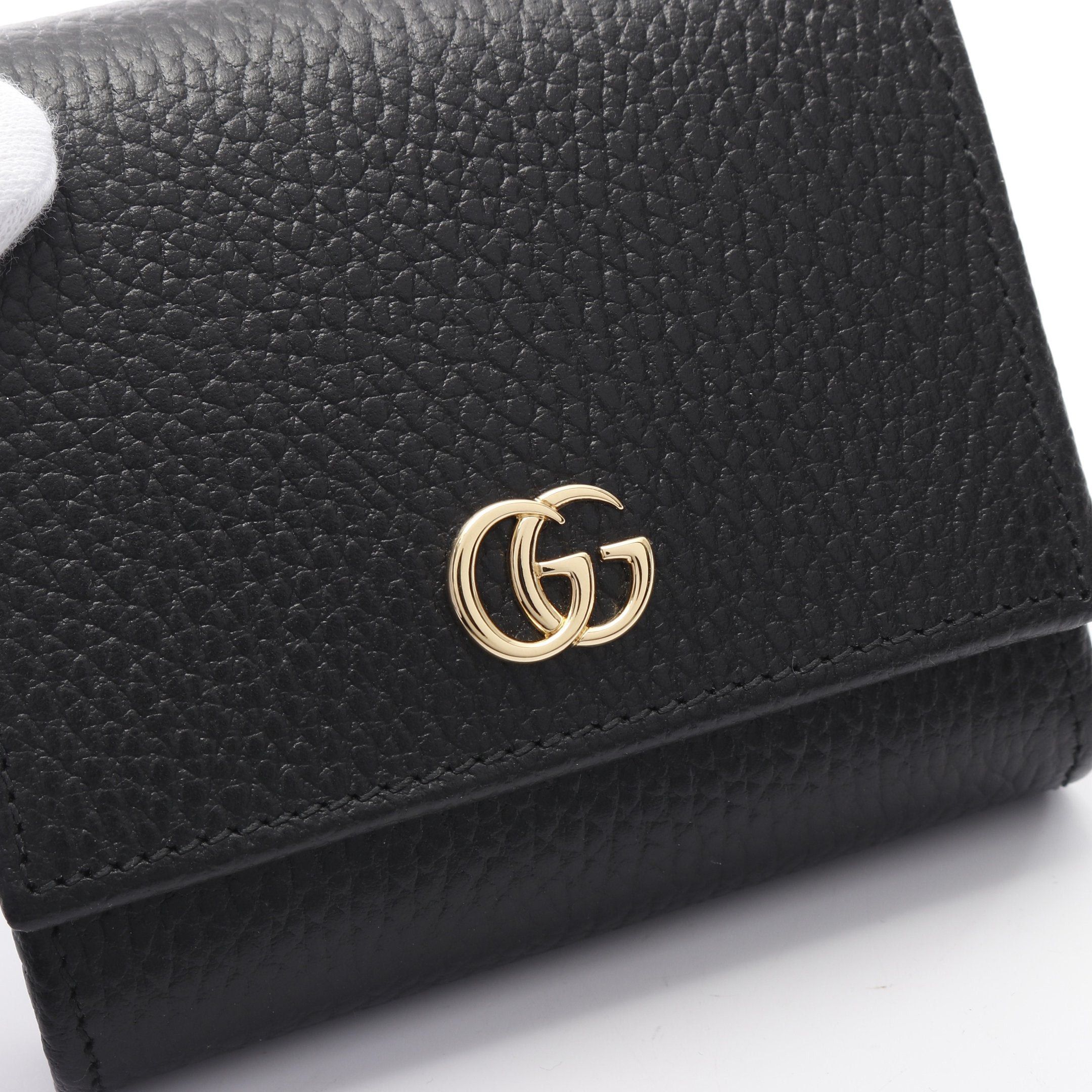Gucci Gucci Double G Bicolor Small Wallet Gg Marmont Bi-Fold Leather Black Size ONE SIZE - 7 Thumbnail