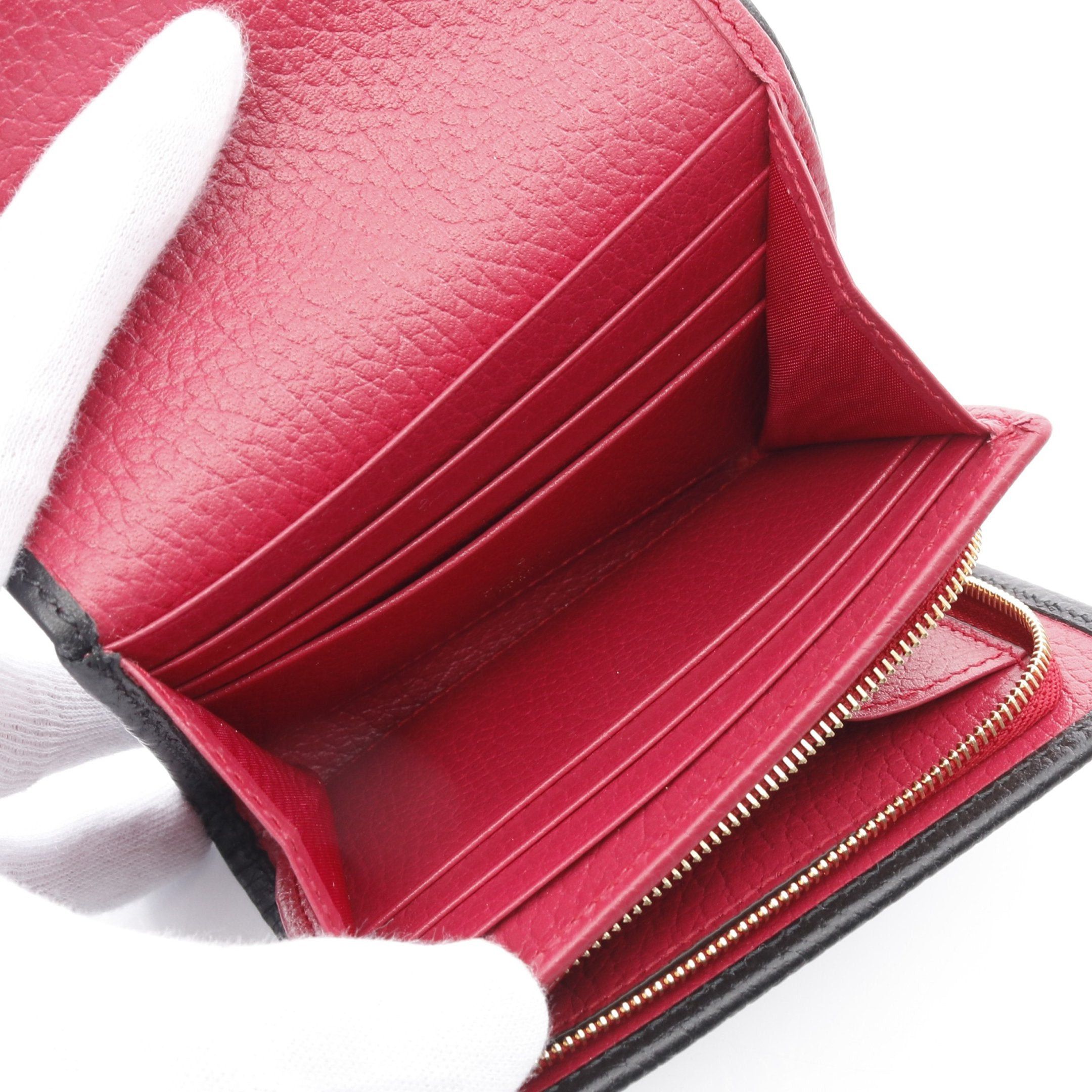 Gucci Gucci Double G Bicolor Small Wallet Gg Marmont Bi-Fold Leather Black Size ONE SIZE - 3 Thumbnail