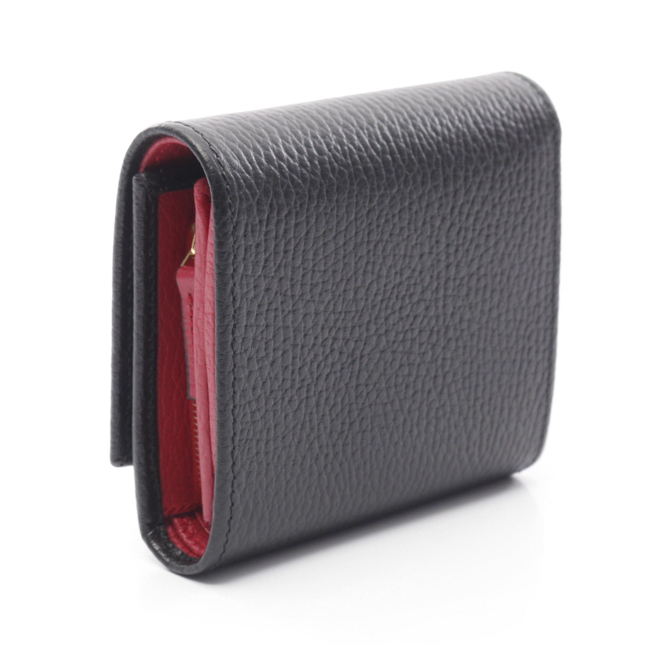 Gucci Gucci Double G Bicolor Small Wallet Gg Marmont Bi-Fold Leather Black Size ONE SIZE - 2 Thumbnail