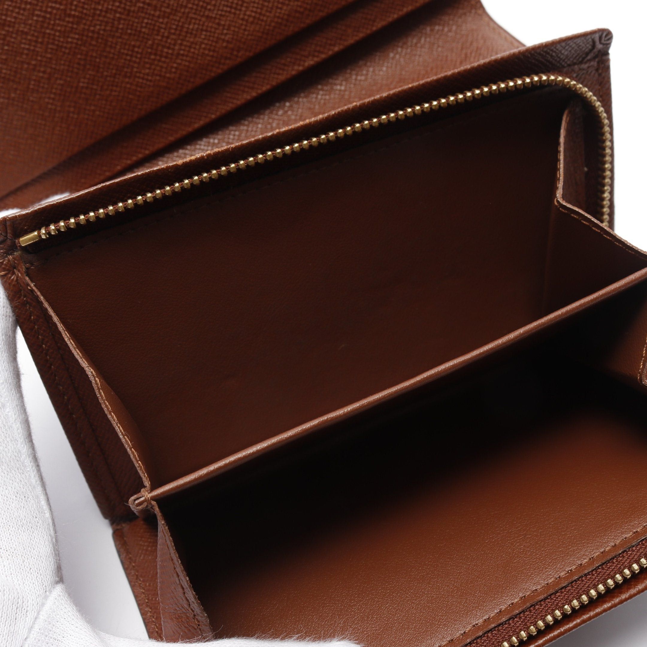 Louis Vuitton Louis Vuitton Porte-Monnaie Bie Tresor Monogram Bi-Fold Wallet Leather Brown Size ONE SIZE - 6 Thumbnail