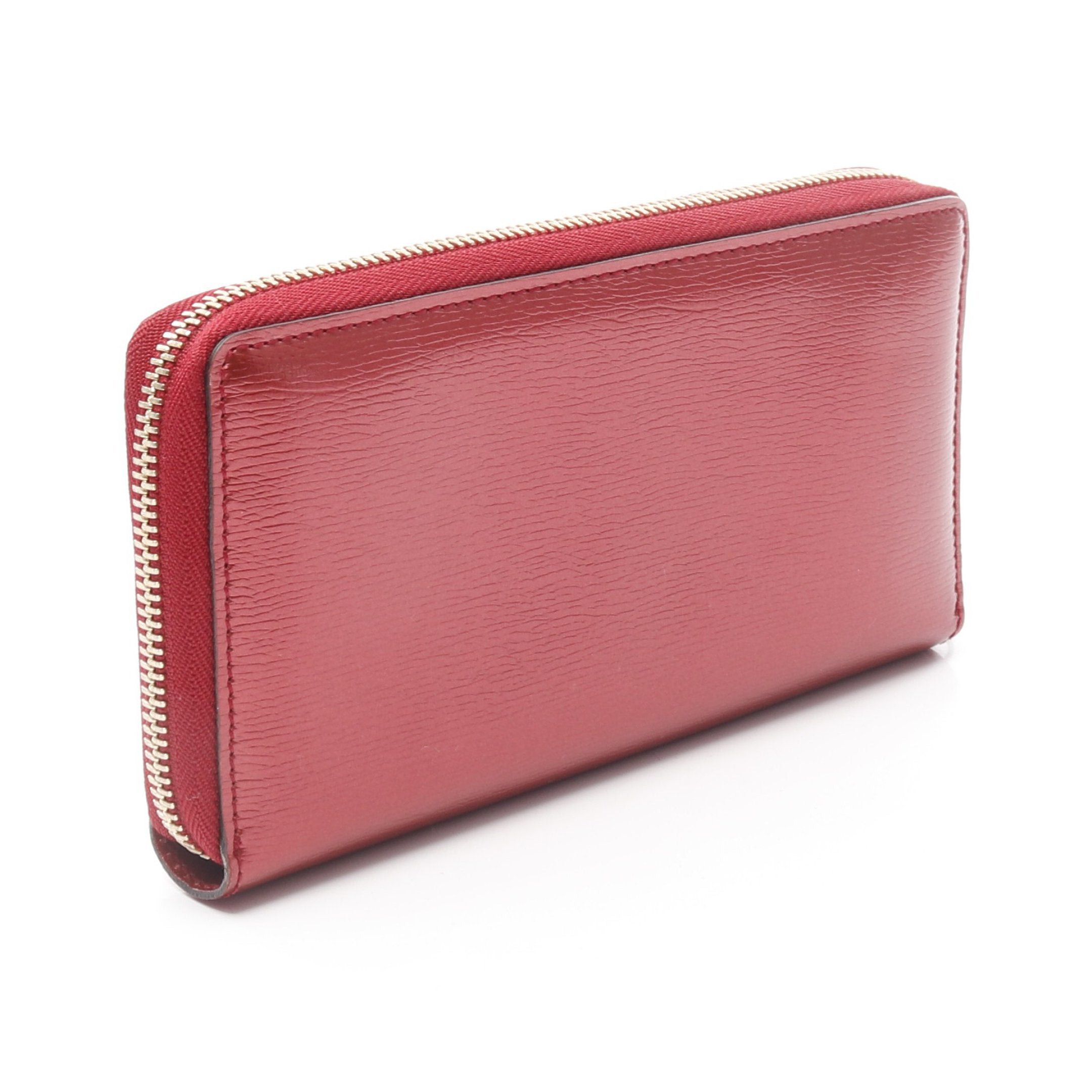 Gucci Gucci Lovely Round Zipper Long Wallet Leather Pink Red Size ONE SIZE - 2 Thumbnail